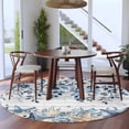 thumbnail image 3 of Round Area Rug 7 Ft, Blue Coastal Starfish Washable Non-Slip Circle Carpet for Living Room/Bedroom, Beach Nautical Shell Eucalyptus Wooden Low-Profile Large Runner Mat Collection Rugs for Indoor, 3 of 8