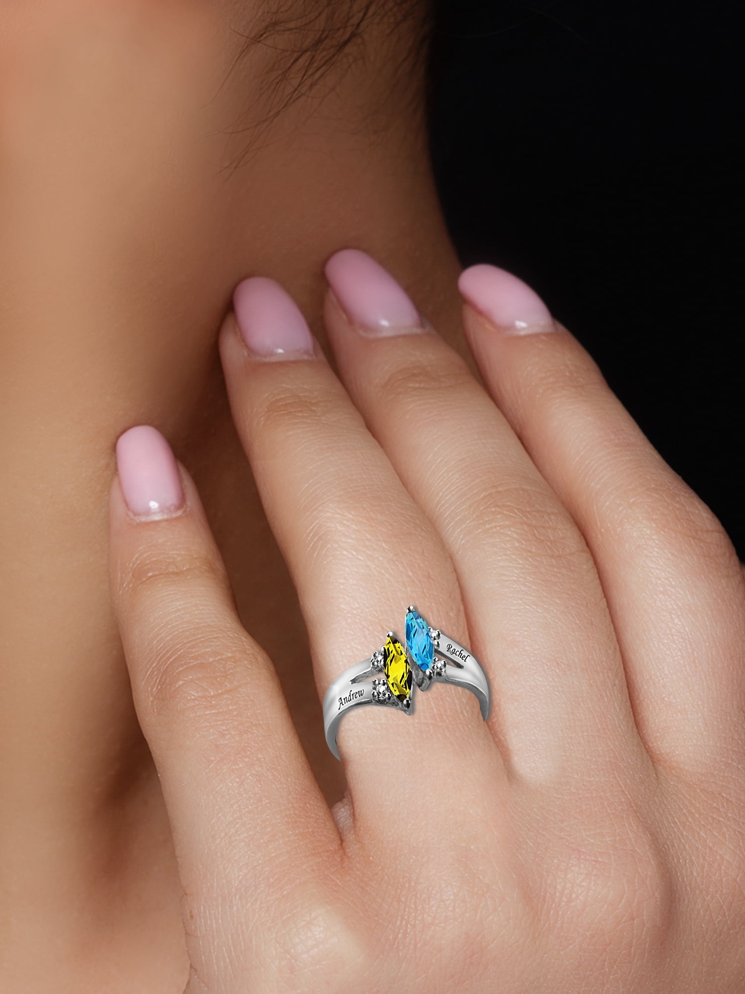 Personalized Family Ring with Up to Two Birthstones