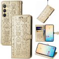 thumbnail image 1 of Funda Cartera FOXDOCK para Samsung Galaxy S24 Plus , Flip PU con Relieve de Gatos y Perros, Tarjetero y Soporte, 1 of 6