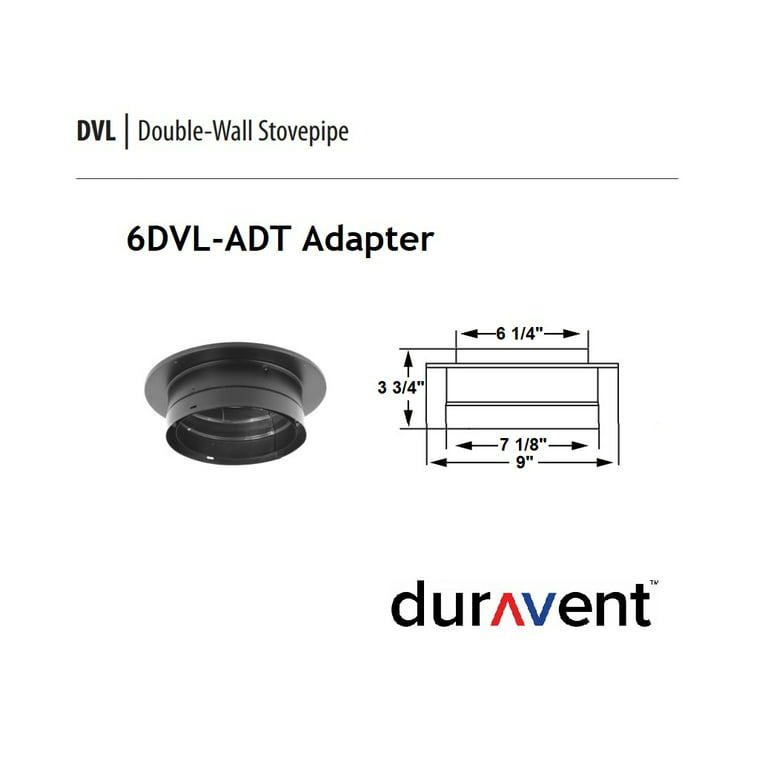 DuraVent 6DVL-AD 6 Inner Diameter - DVL Stove Pipe 