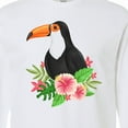 thumbnail image 4 of Inktastic Toucan with Hawaiian Flowers Long Sleeve T-Shirt, 4 of 5
