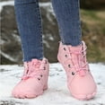thumbnail image 2 of NOKIO Children'S Cozy Lace-Up Boots Children'S Warm Suede Boots Kids Faux Fur Lined Boots Girls Casual Winter Boots Girls And Boys Casual Shoes Mesh Soft Sole Breathable Sports Short Boots, 2 of 7
