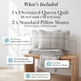 thumbnail image 2 of Southshore Fine Linens Vilano Plaid Mocha Full Queen Quilt Set, 3 Piece Lightweight Farmhouse Plaid Coverlet with 2 Standard Shams, 120 GSM Fill, 2 of 9