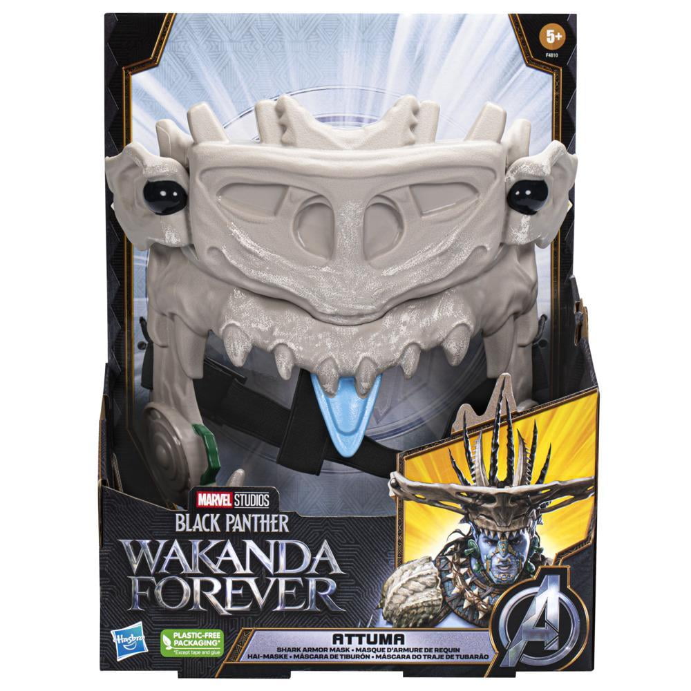 Marvel Studios Black Panther Wakanda Forever Attuma Shark Armor Mask Role Play Toy with Extendable Sides For Kids, Multicolor, 9.4"