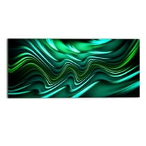 Design Art Emerald Energy Green Abstract Canvas, 32" x 16"