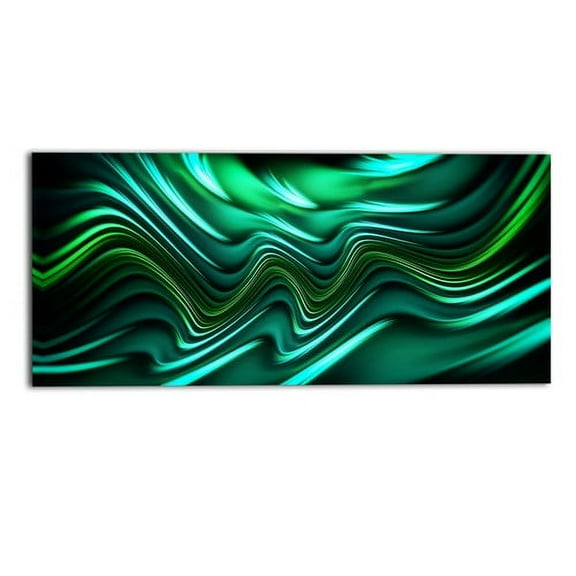 Design Art Emerald Energy Green Abstract Canvas, 32" x 16"
