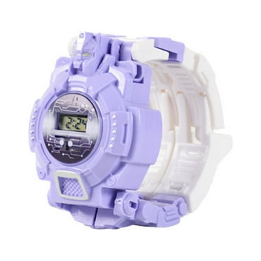 WEKDKAI Electronic Deformation Watch for Child,2*2.7in Creative Manual Transformation Robot Toys,Funny Robot Watch Toy(Purple) on clearance