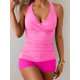 thumbnail image 4 of Trajes de baño Tankini B2prity para mujer, control de barriga, color rosa intenso, 4 of 4