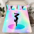 thumbnail image 2 of Homewish Gymnastics Lovers Queen Sheet Sets,Sports Theme Flat Sheet,Pink Green Ombre Queen Fitted Sheet For Girls Boys,Microfiber Bedroom Decor,4pcs, 2 of 7