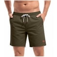 thumbnail image 4 of Men'S Beach Casual Retro Loose Shorts, Elastic Waist Drawstring Solid Color Wide Leg Shorts With Pockets, 4 of 8