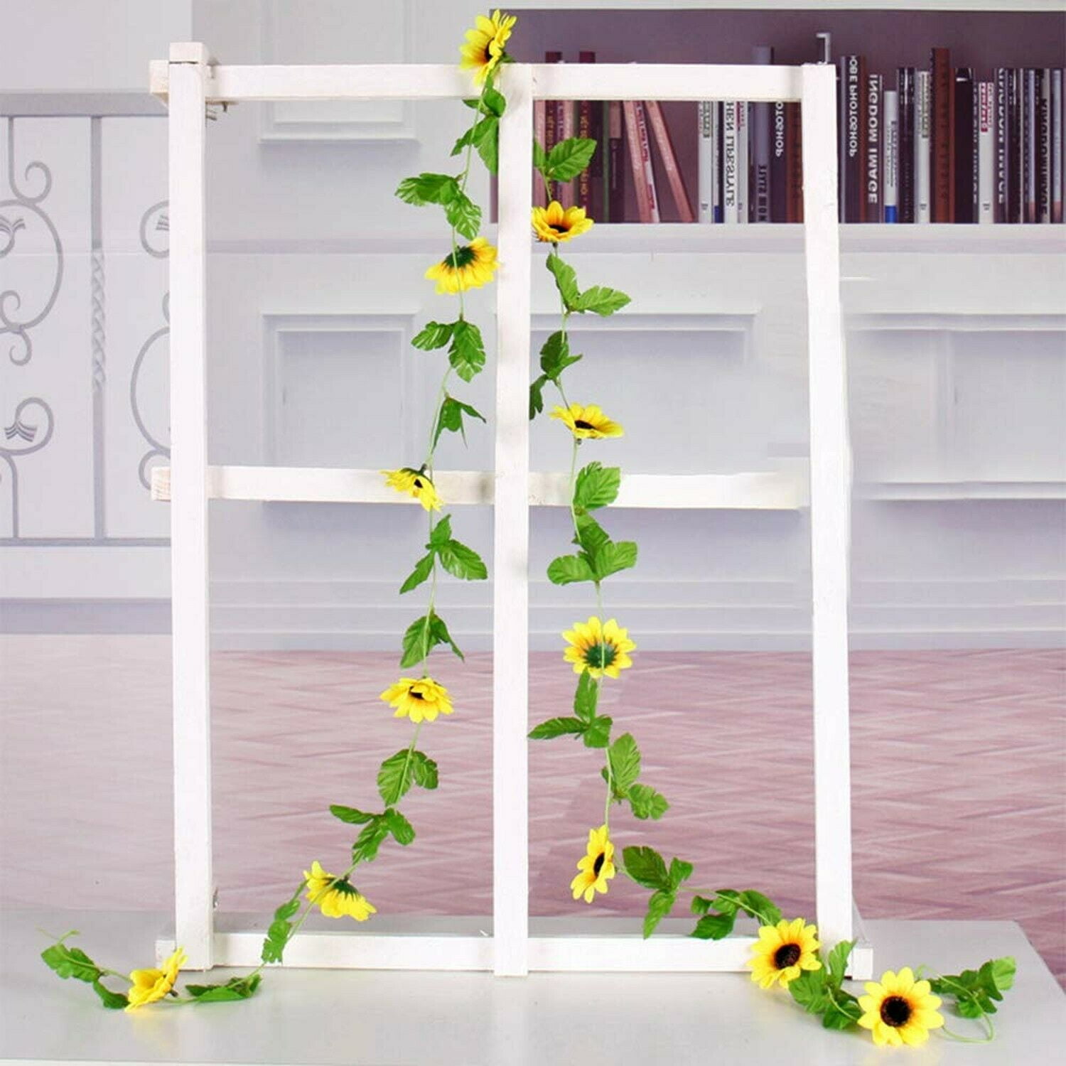 CABINA HOME Artificial Sunflower Garland, 2Pcs Sunflower Vine