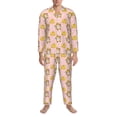thumbnail image 3 of Naloa Watercolor Gnomes Men’s Pajamas Set - Long Sleeve Button Down Sleep Shirt and Pajama Bottoms Sleepwear Set-Large, 3 of 7