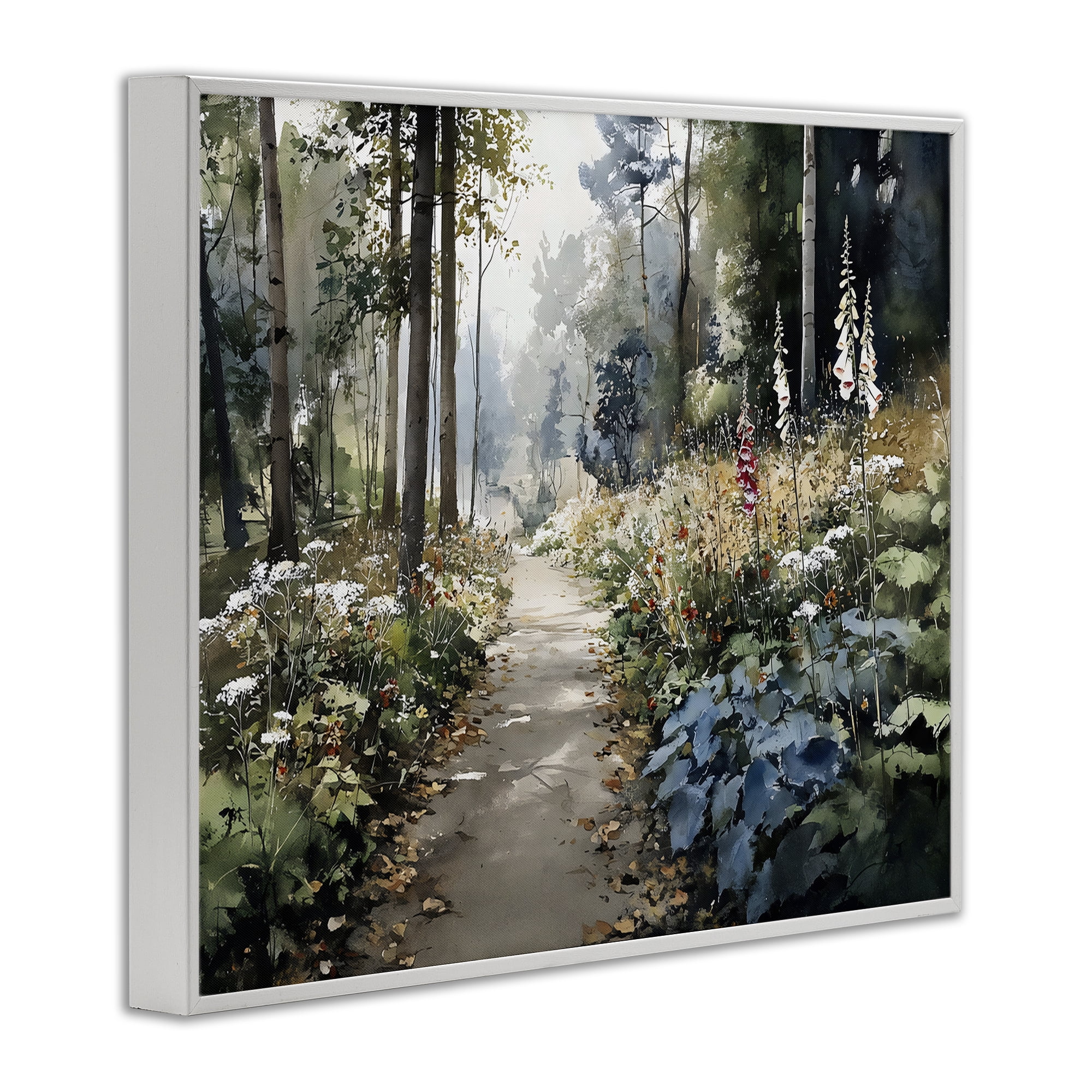 Stupell Industries Foliage Forest at Dusk White Framed Giclee Art, design by Franklyn Gregory