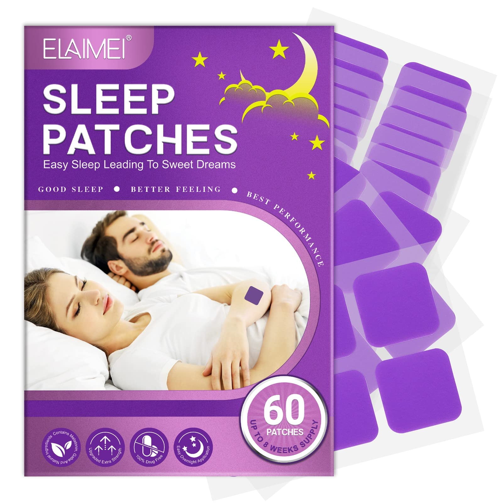 ELAIMEI Sleep Patches for Adults Extra Strength Upgraded 60 Patches Set