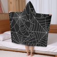 thumbnail image 5 of Halloween Spider Webs Hooded Bath Towel，50"x30" for Ages 3 To 12 Kids, Quick Dry Lightweight Soft Microfiber Hood Beach Towel Cover Up for Kids, 5 of 7