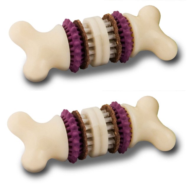 Juguetes para perros PetSafe Busy Buddy Bristle Bone Large (paquete de 2)