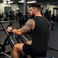 thumbnail image 6 of Domuza Mens Tank Tops Quick-Dry Athletic Stretch Sleeveless Running Muscle Shirt for Gym Beach & Casual Summer Black XS, 6 of 6