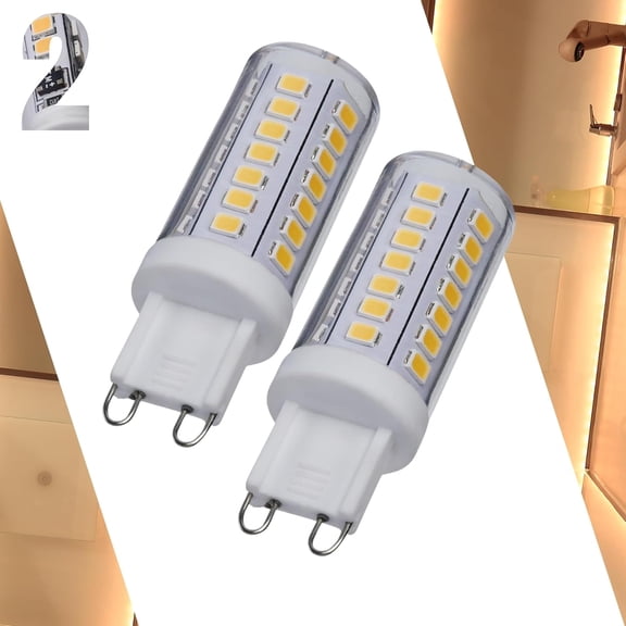 Satco S12130 5W G9 LED Bulb, Clear, 3000K Soft White, 120V, Dimmable, 550 Lumens, 40W Equivalent, 2 Pack