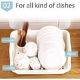 thumbnail image 2 of Medium Size Dish Drying Rack and Drain Board with Lid Cover, Tomorotec 16" x 12.2" x 10.6" Nursing Bottle Holder, Kitchen Plate Cup Dish Drying Rack Tray Cutlery Dish Drainer, 2 of 7