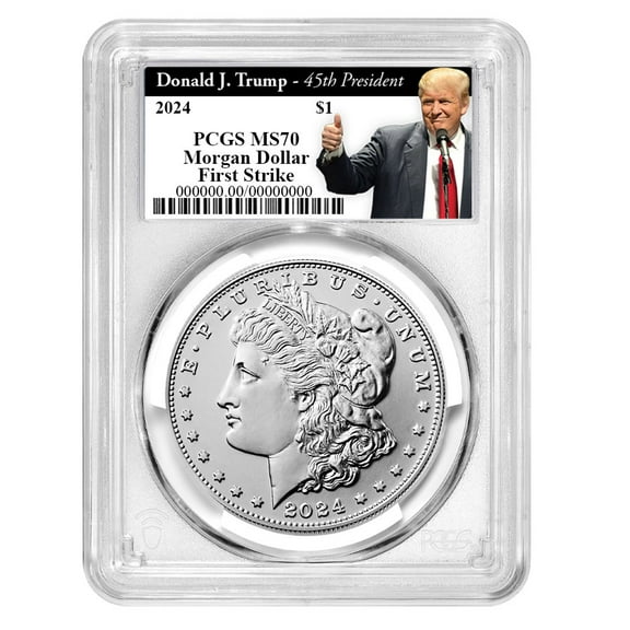 2024 $1 Morgan Silver Dollar PCGS MS70 FS Trump 45th President Label