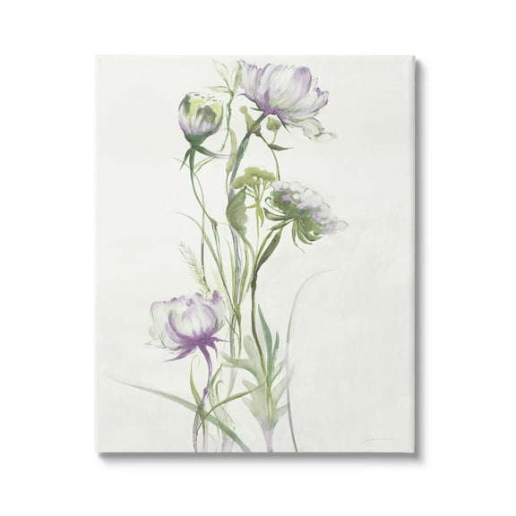 Stupell Industries Classic Budding Flower Blossoms Graphic Art Gallery Wrapped Canvas Print Wall Art, Design by Liz Jardine