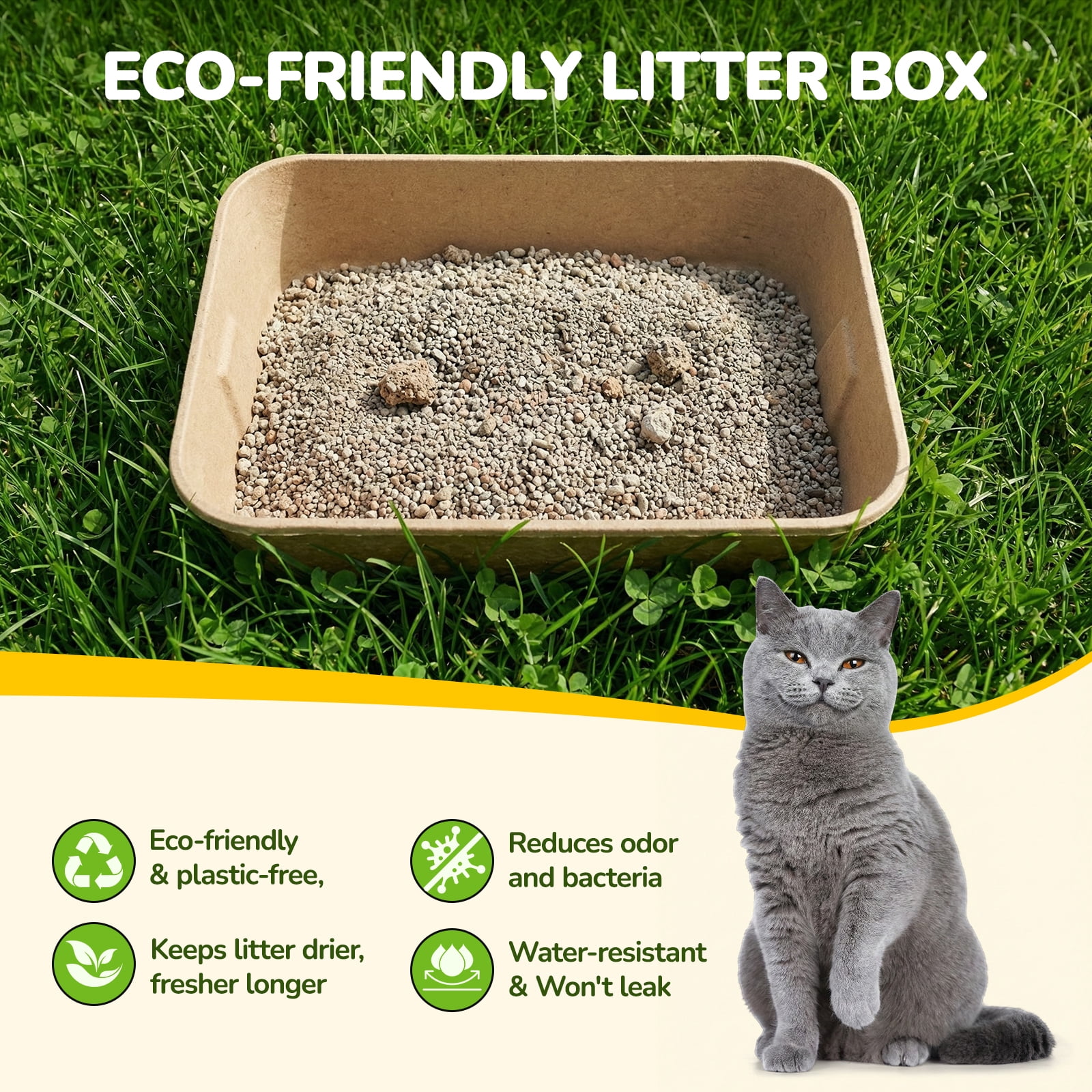 LAKWAR Disposable Litter Boxes-6 Pack Large