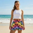 thumbnail image 4 of FUIALDOLG Tropical Coconut Tree Athletic Skorts for Women Rainbow Tie Dye Tennis Skirt Activewear Mini Skirts Soft Hawaii Style Golf Skort with Pockets Womens High Waisted Active Skirts with Short,M, 4 of 8