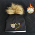 thumbnail image 1 of Sombrero para bebé recién nacido, de moda, dorado, plata, dulce Corazón, oreja, letras, bebé, pelusa, Pompón, gorra para niño, 1 of 4