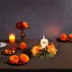 thumbnail image 5 of Decoraciones de Halloween, corona de velas de Halloween, candelabros de hojas de arce y rosas, anillo decorativo, arreglo de mesa, decoración, suministros para fiestas, adorno, corona de candelabro de, 5 of 7