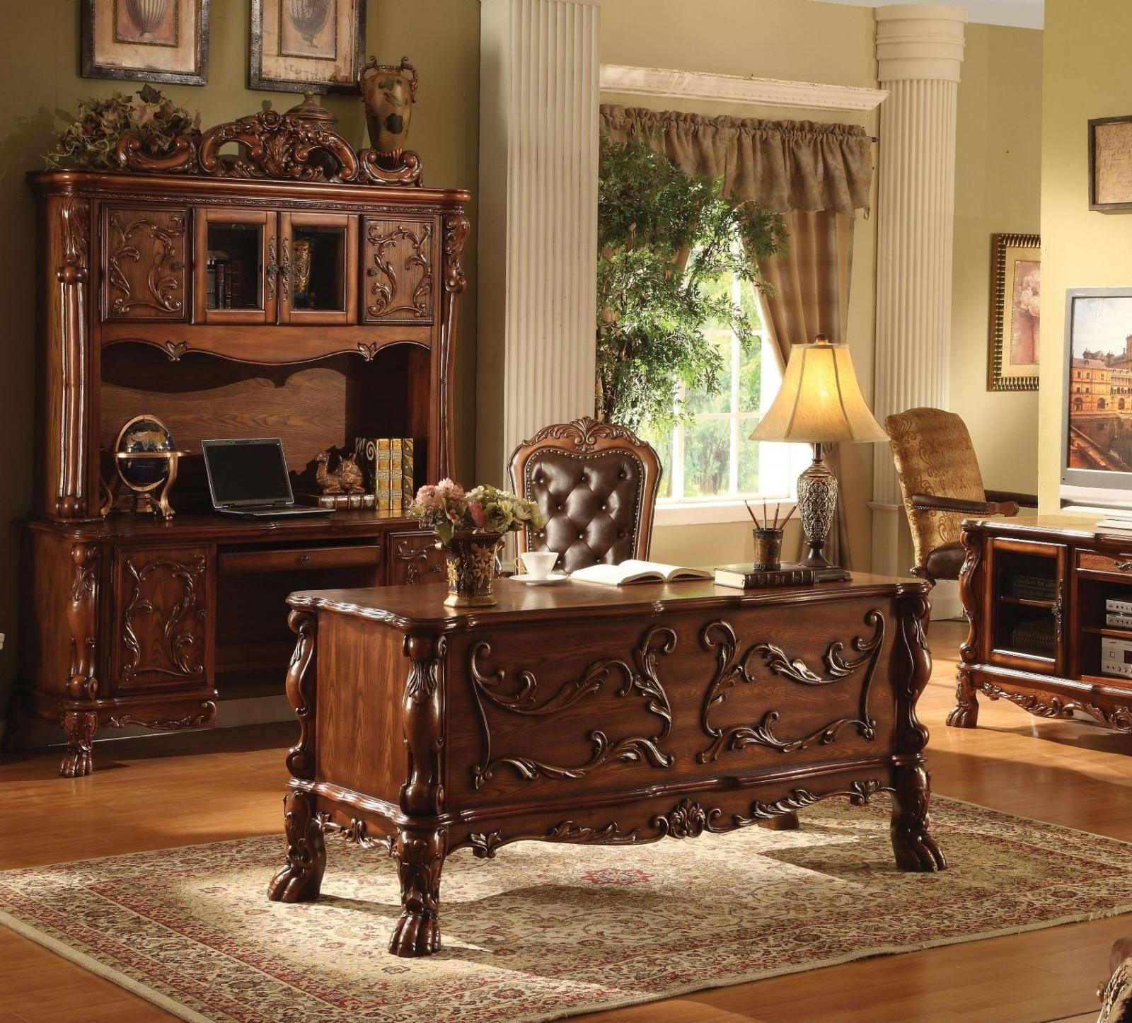 Acme Furniture 12169 Dresden Cherry Oak Executive Home Office Set 3Pcs ...
