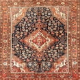 thumbnail image 1 of Ahgly Company Machine Washable Indoor Square Traditional Saffron Red Area Rugs, 4' Square, 1 of 7