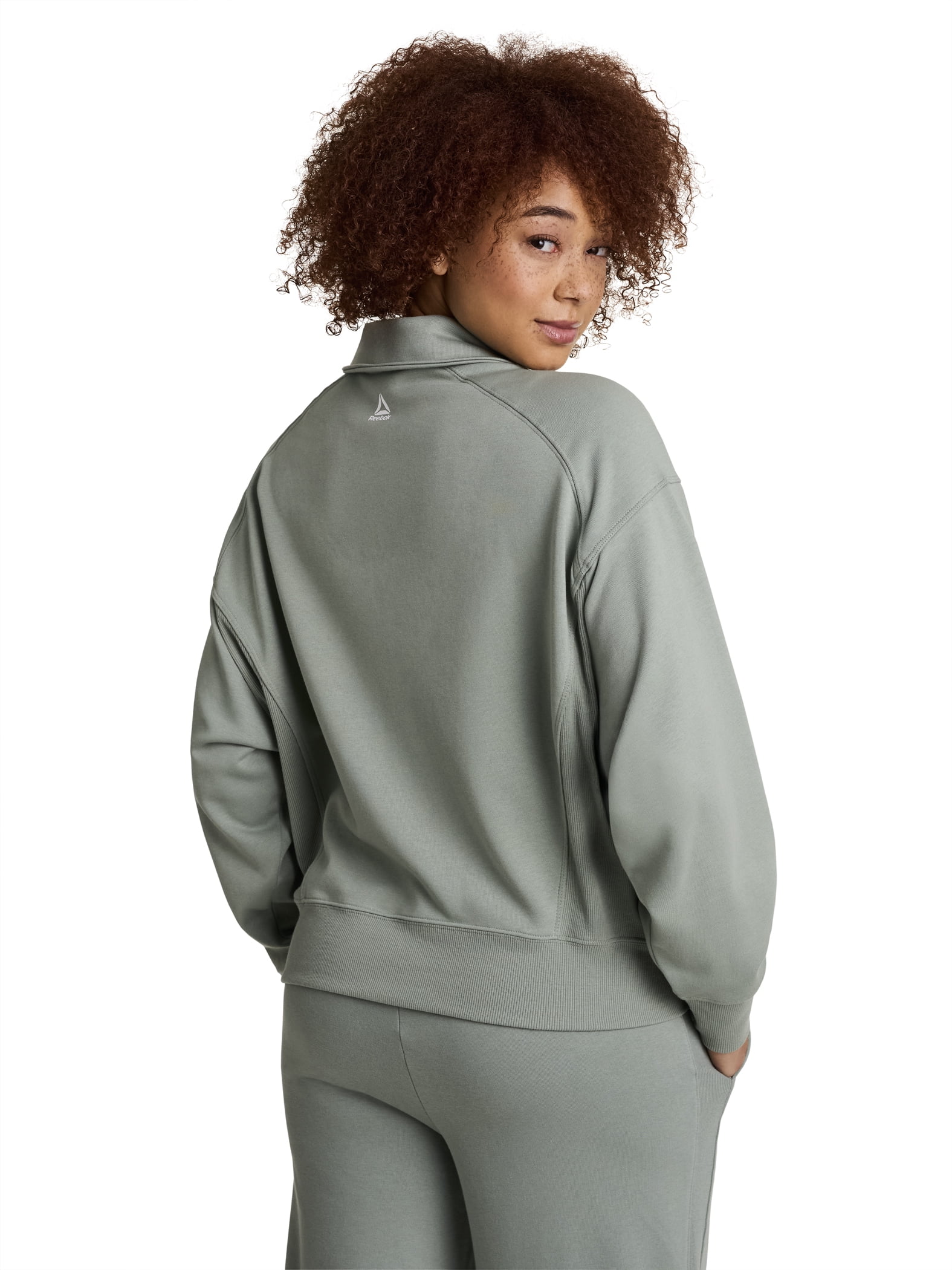Reebok Women's and Women's Plus All Seasons Oversize Polo Sweatshirt, Sizes XS-4X