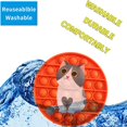 thumbnail image 4 of 1 Pce Jouet à Bulles Pop Rond 12cm/4.7 Po, Jouet Sensoriel à Bulles Circulaire avec Imprimé Animal Mignon Chat Loup Panda Girafe, Jouet à Bulles Pop en Silicone (Chat, Orange), 4 of 5