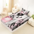 thumbnail image 4 of Castle Fairy Elegant Black Woman Twin Sheets 3pcs,Romantic Paris Eiffel Tower Bedding,Pink,1 Fitted Sheet, 1 Flat Sheet and 1 Pillowcase, 4 of 6