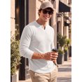 thumbnail image 2 of RICHCOIN Men's V Neck Long Sleeve Shirts Slim Fit Basic T Shirts Ribbed Fashion Tee, 2 of 7