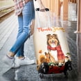 thumbnail image 3 of Happy Thanksgiving Shetland Sheepdog with Turkey Pumpkins Autumn Vibes Travel Luggage Cover Sheltie Dog Lover Gifts Suitcase Dust Protective Decor - 12018, 3 of 5