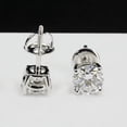 thumbnail image 2 of Moissanite Stud Earrings , 925 Sterling Silver White Gold Plated, Screw Back 4-Prong Design for Daily Wear, Wedding & Anniversary Gifts for Women & Men（Silver -1ct (6.5mm)）, 2 of 5