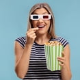 thumbnail image 1 of HONMEET 40Pcs Multipurpose Green Striped Paper Buckets for Fries Popcorn Candy At Party Favors, 1 of 8