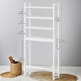 thumbnail image 2 of LEDREM 4-Tier over the Toilet Bathroom Storage Organizer with Adjustable Shelves, Hooks, and Toilet Paper Holder, Space-Saving Rack, Cloud White, 2 of 5