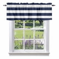 thumbnail image 2 of Navy Blue White Stripes Simple Window Valance for Kitchen, Geometric Rod Pocket Short Curtain for Small Windows, Light Filtering Decorative Valance, 56 x 16 Inch, 1 Panel, 2 of 9
