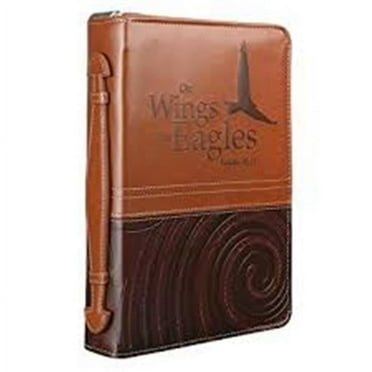 Divinity Boutique 141707 Wings of Eagles 2018 Divine Details Bible Cover, Brown - Extra Large