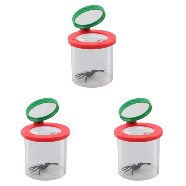 Likrtyny Lupa Caja Insectos Araña Cilíndrica Sobre Orugas para (rojo)