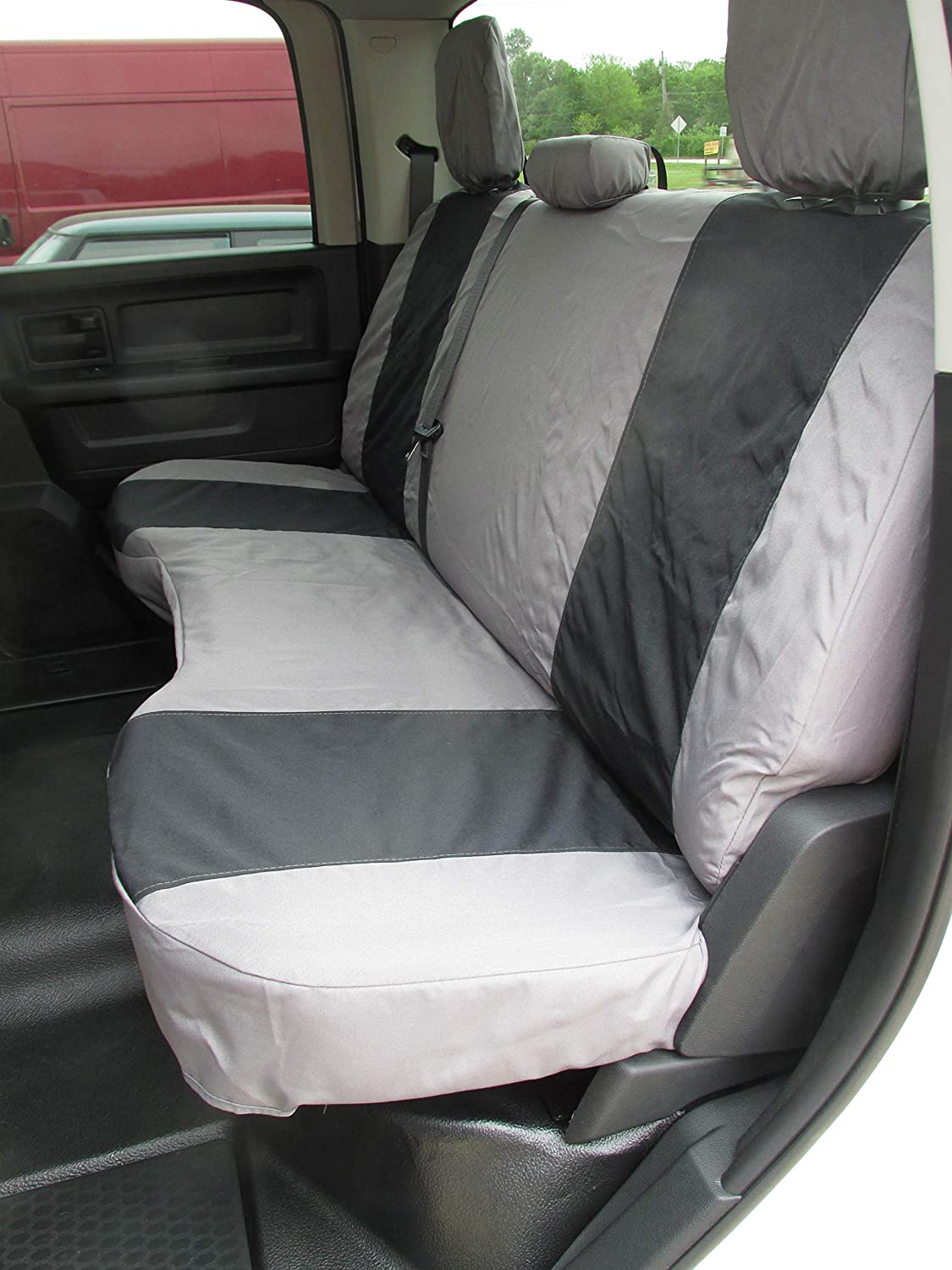 D1333 20132019 Dodge Ram 1500 Rear Solid bench seat with 3 headrests