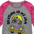 thumbnail image 3 of Instant Message - Skateboarding - Skating: My Job - Toddler & Youth Girls Raglan Graphic T-Shirt, 3 of 6