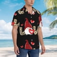 thumbnail image 3 of Balery Love Gnomes Camisas hawaianas de manga corta para hombre, camisas playeras de corte holgado, camisas de vacaciones con botones,Small, 3 of 7
