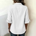 thumbnail image 4 of Neewe Button Down Shirts for Womens 3/4 Sleeve Blouses Collared Casual Summer Tops Daily Outfits, 4 of 6