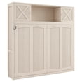 thumbnail image 1 of taoruifang Lit Escamotable Beige Format Grand avec Armoires de Rangement, 1 of 12
