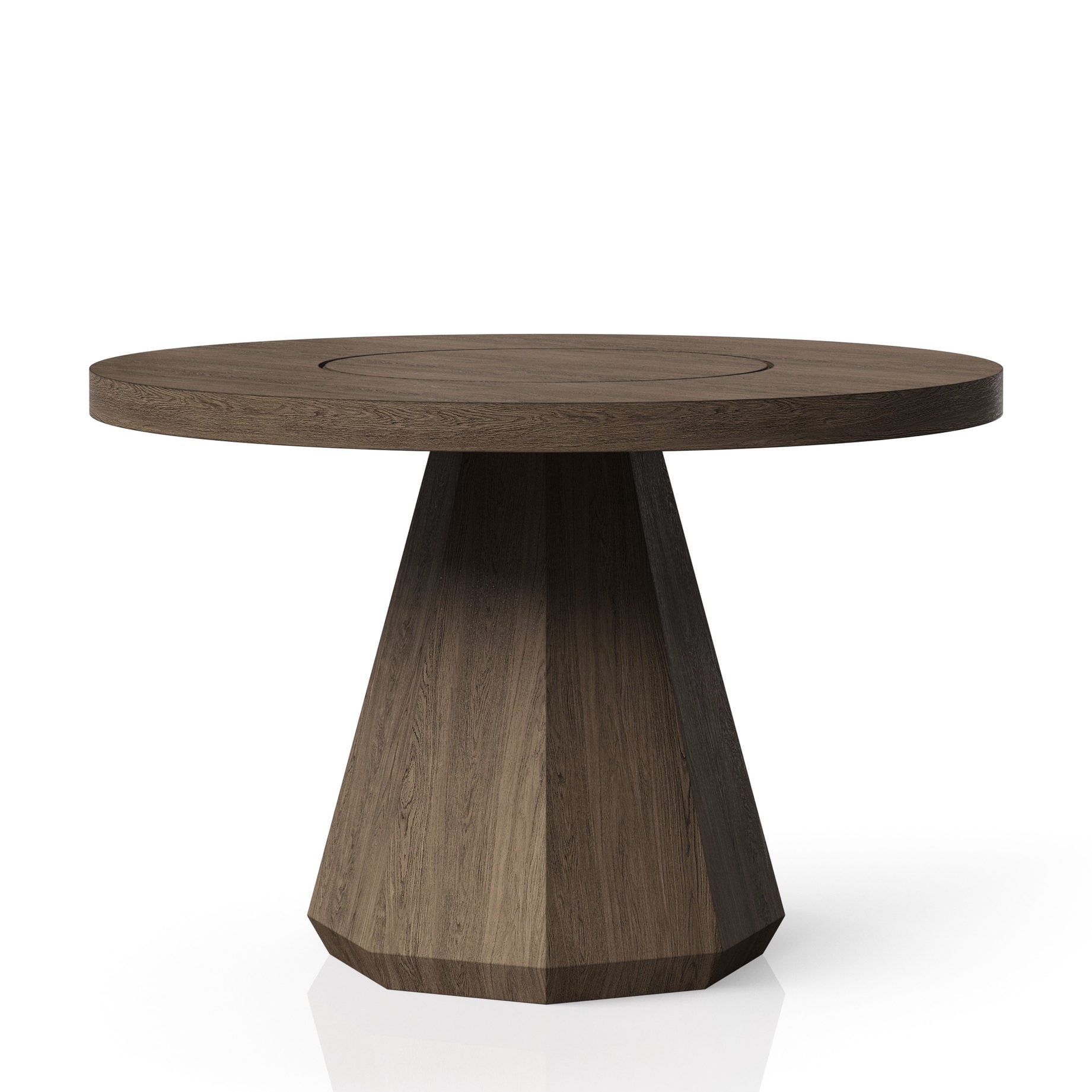 Round Dining Table in Light Brown with Pedestal Base | Great for Home Dining and Socializing | Crafted with Elm Veneers and Softer Design | Solves the Problem of Lack of Functional Dining Furniture