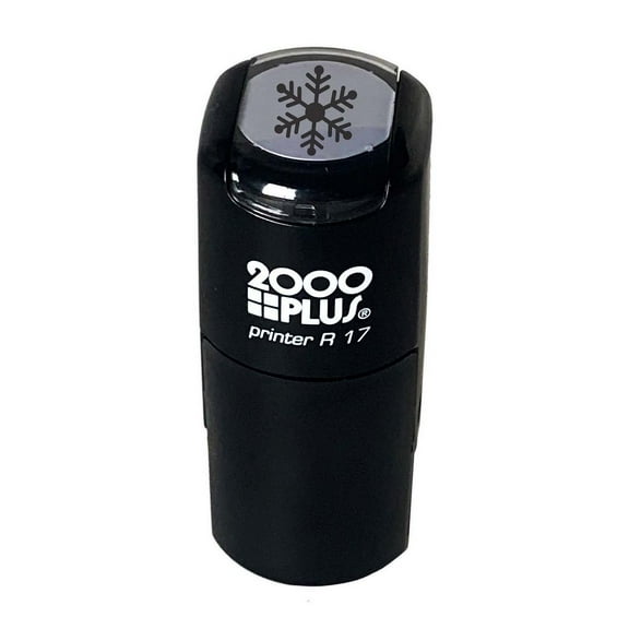 Snowflake Stamp / 2000 Plus Small Round Self Inking Winter Snow Stamper / 9/16" Black Ink Imprint Christmas Stamp / Holiday Craft Stamp / Made In The USA
