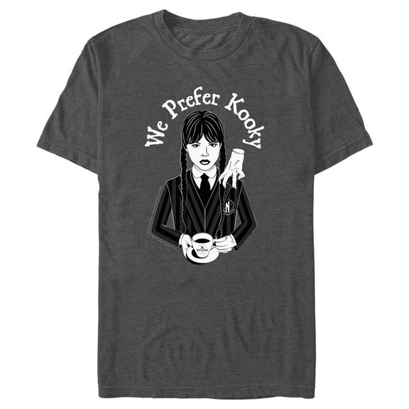 Men's Wednesday We Prefer Kooky Graphic Tee Charcoal Heather 2X Large